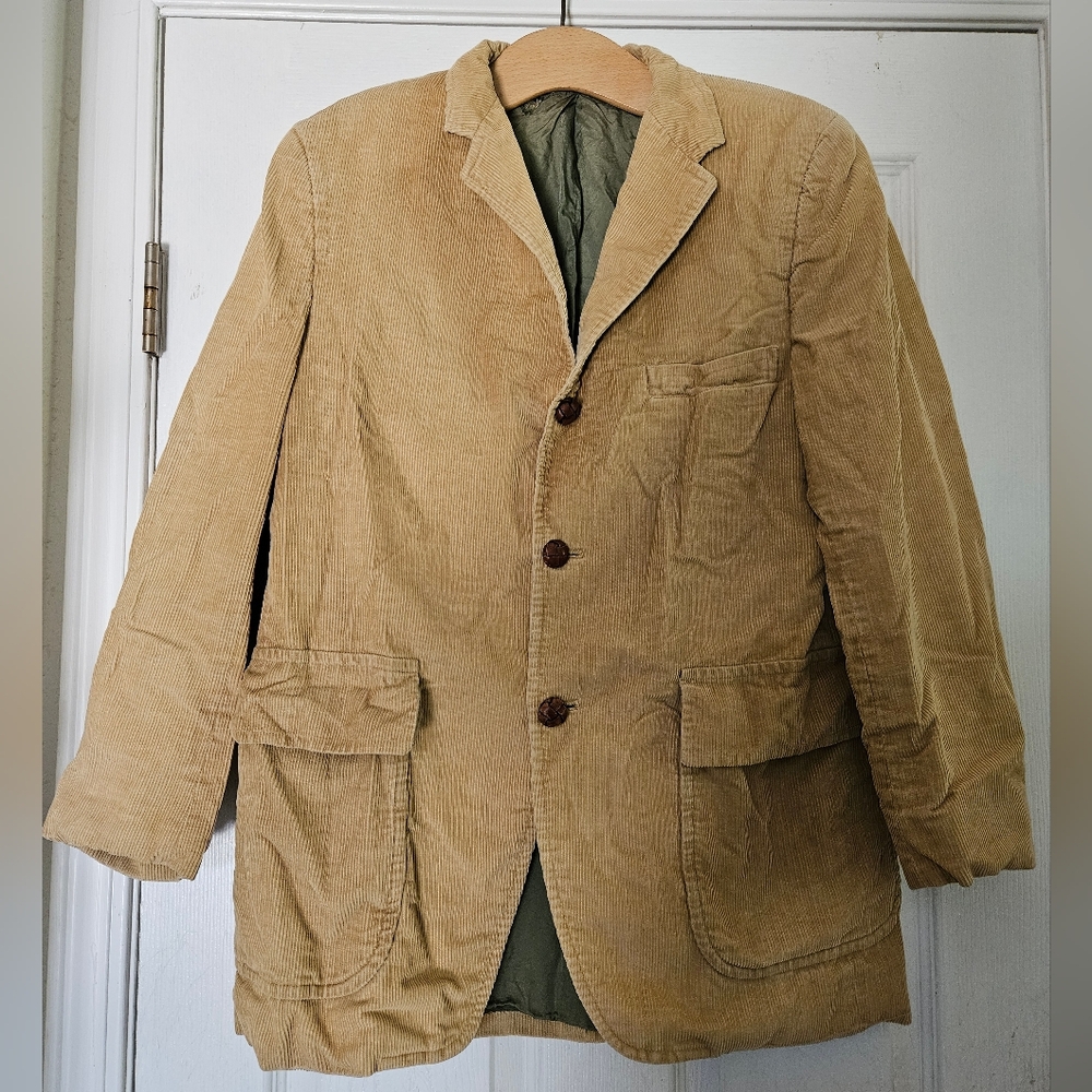 Vintage Atkinsons California Tan Corduroy Men's Button Up Lined Jacket M/L